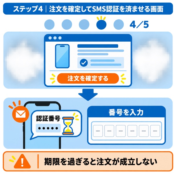 注文完了・SMS認証画面