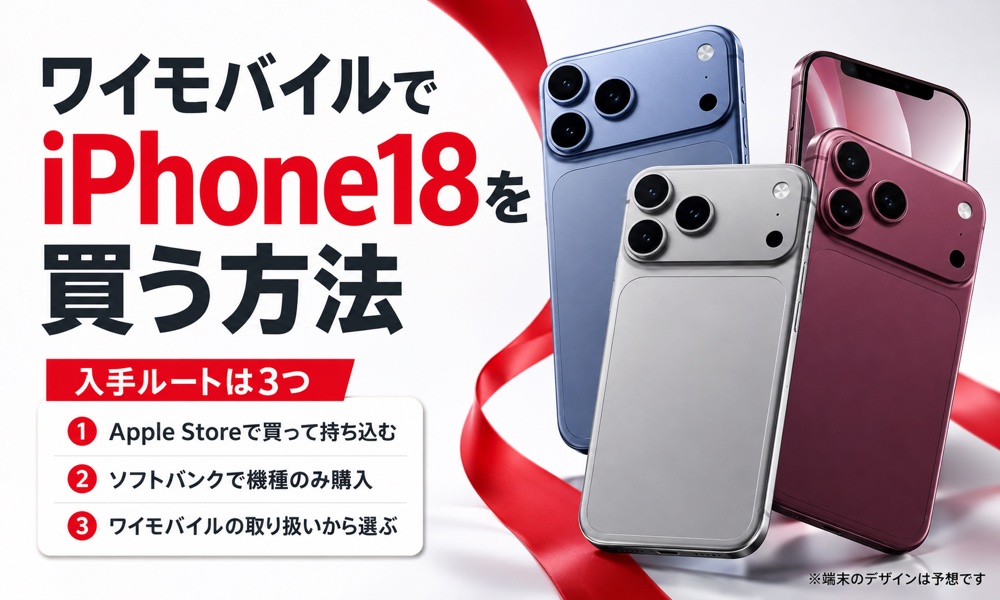 ワイモバイルでiPhone18を買う方法｜3ルートの総額比較