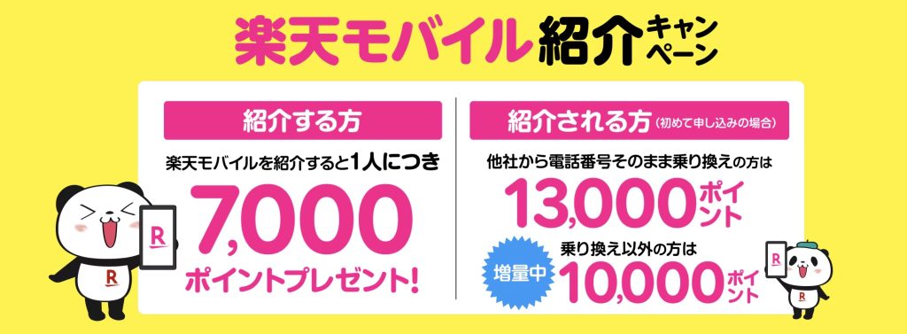 楽天モバイル 紹介キャンペーン