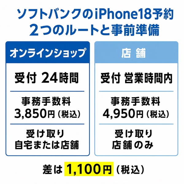 ソフトバンクのiPhone18予約 2つのルートと事前準備